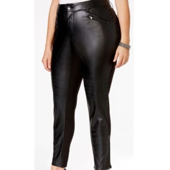 Harper & Liv Pants - 💥Harper & Liv Faux Leather Motto Stretch Pants